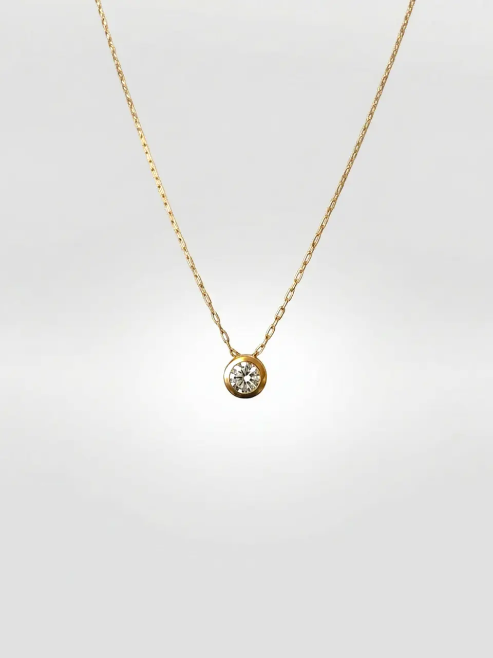 Cadena Fulgor Continuo con Punto de Luz Circón Oro 18k 1