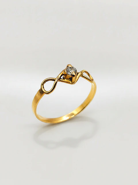Anillo Promesa Infinita con Circón Oro 18k