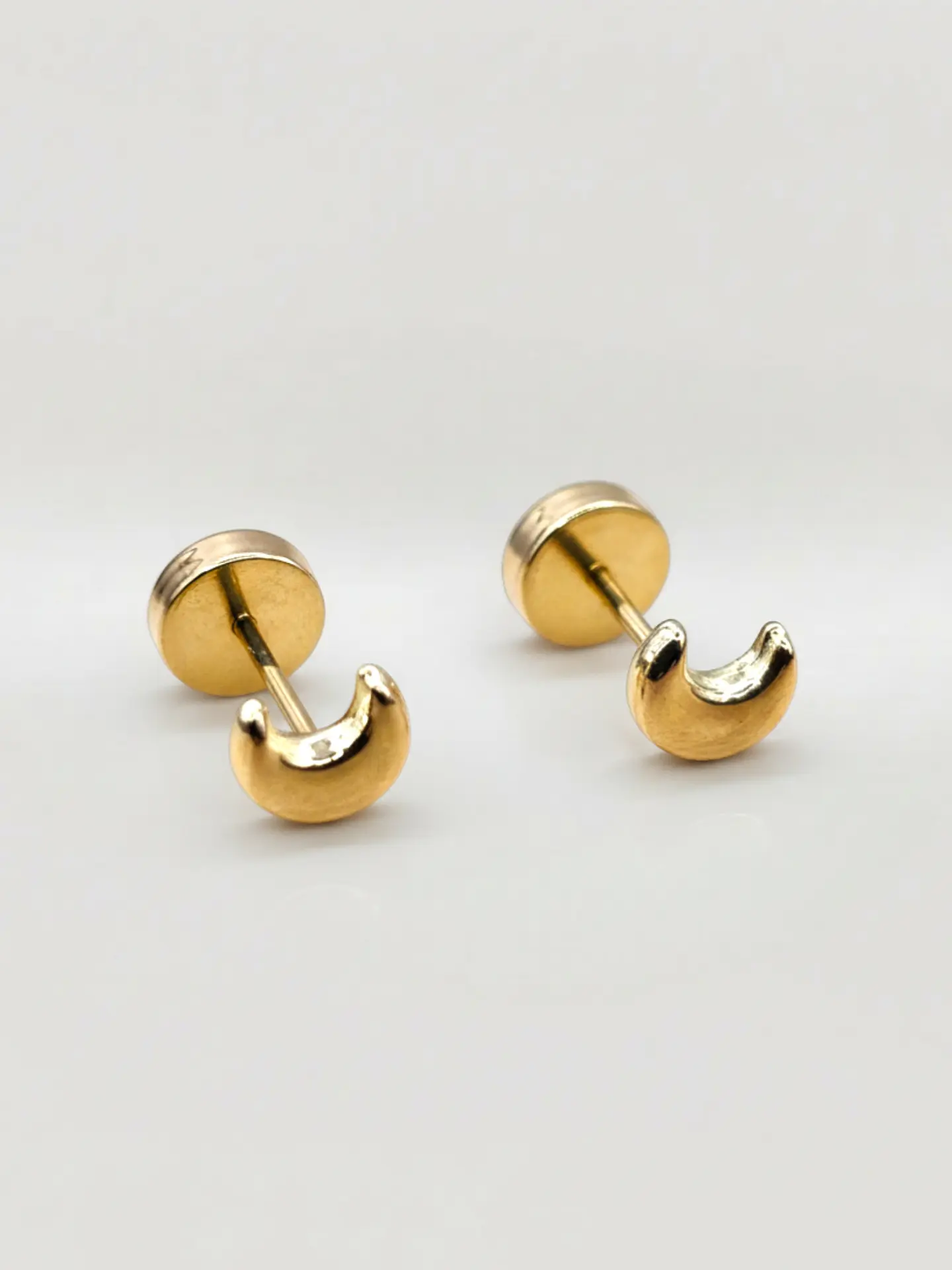 Aros Luna Creciente Mediano Oro 14k 2