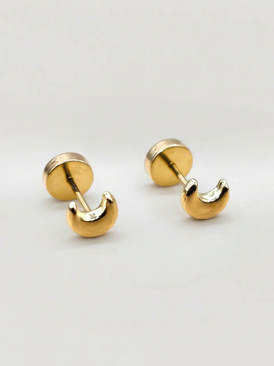 Aros Luna Creciente Mediano Oro 14k 2