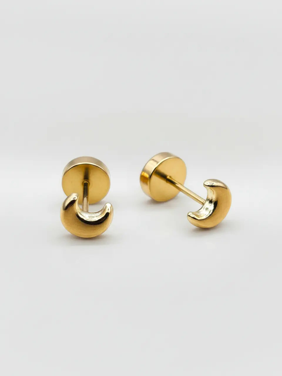 Aros Luna Creciente Mediano Oro 14k 4