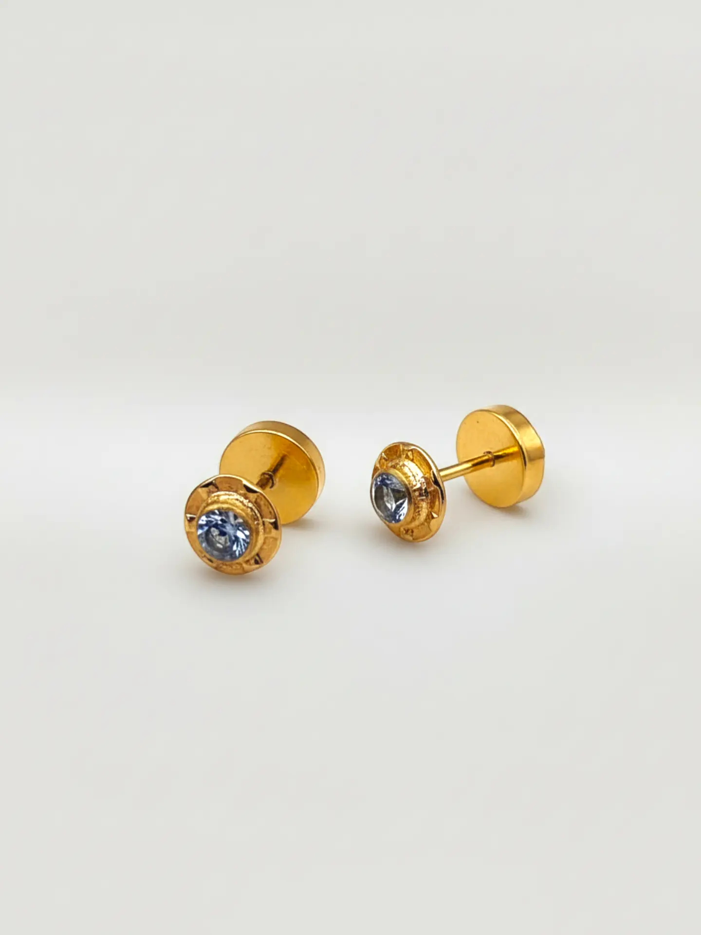 Aros Abridores Brisa de Mar Aguamarina Chico Oro 14k 3