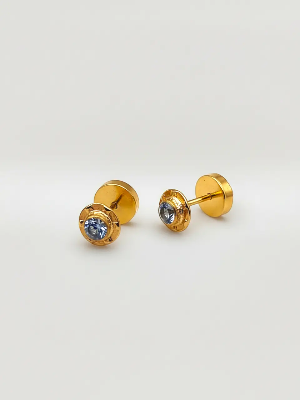 Aros Abridores Brisa de Mar Aguamarina Chico Oro 14k 3