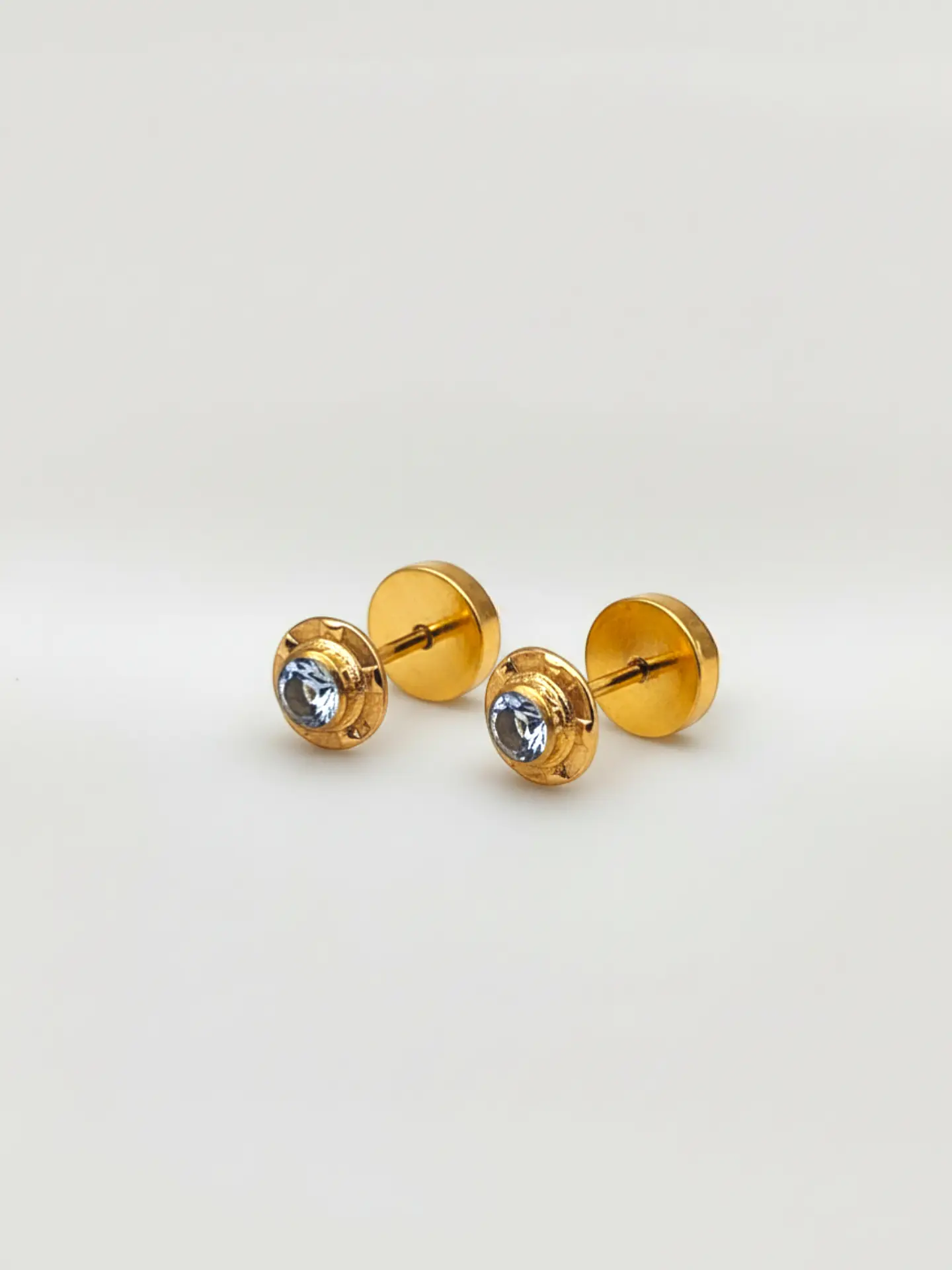 Aros Abridores Brisa de Mar Aguamarina Chico Oro 14k 6