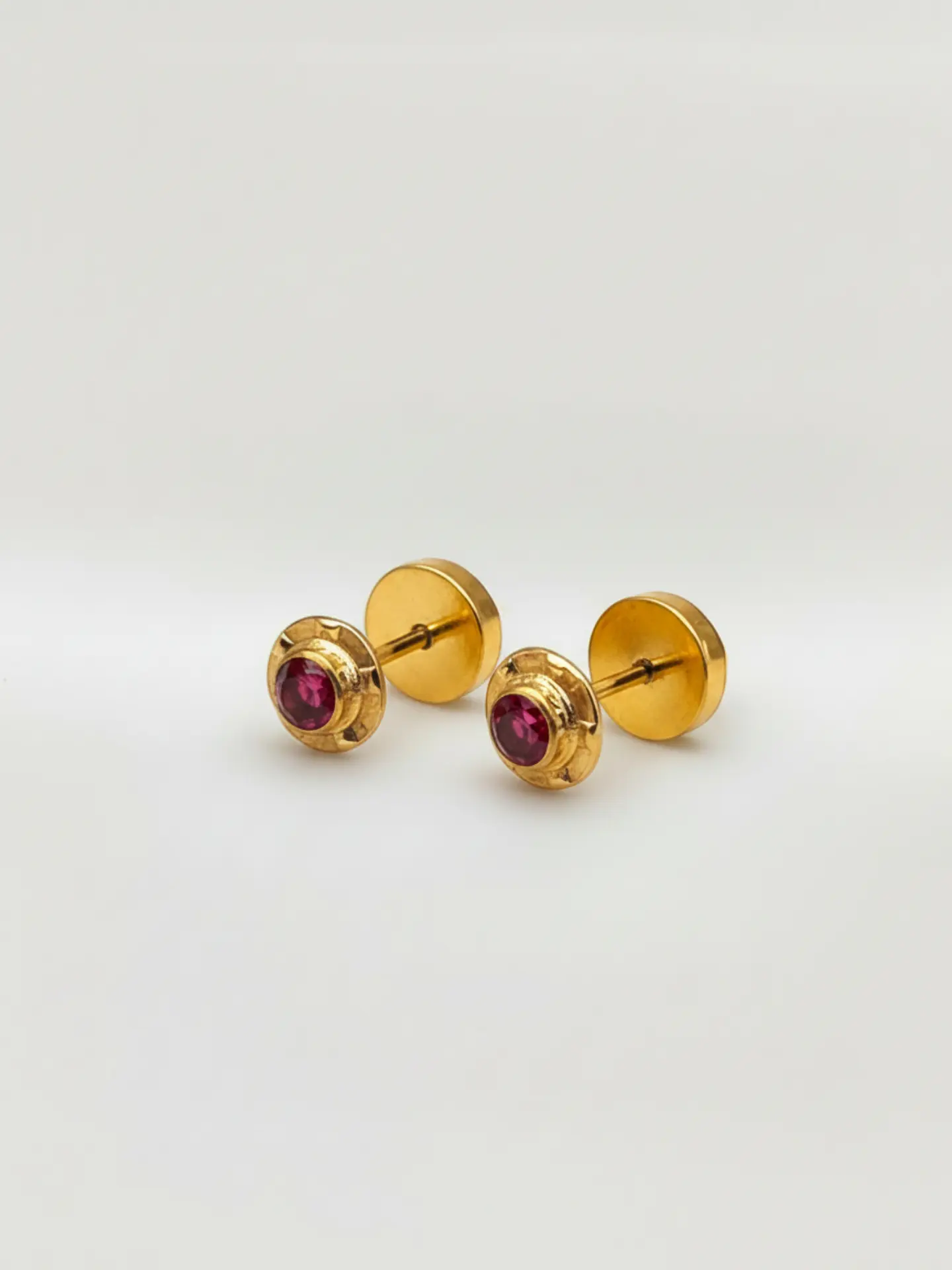 Aros Abridores Pasión de Rubí Chico Oro 14k 2