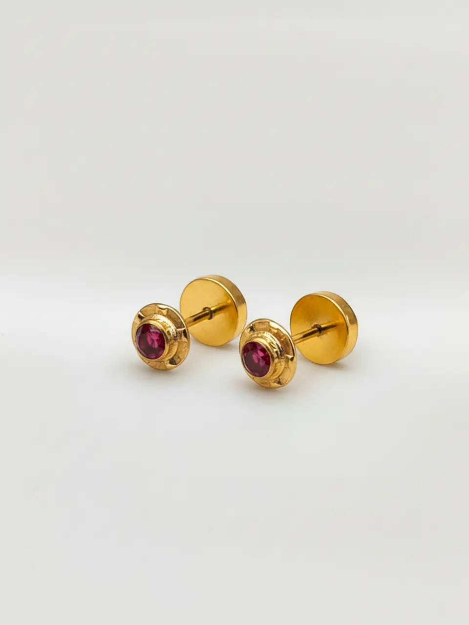 Aros Abridores Pasión de Rubí Chico Oro 14k 2