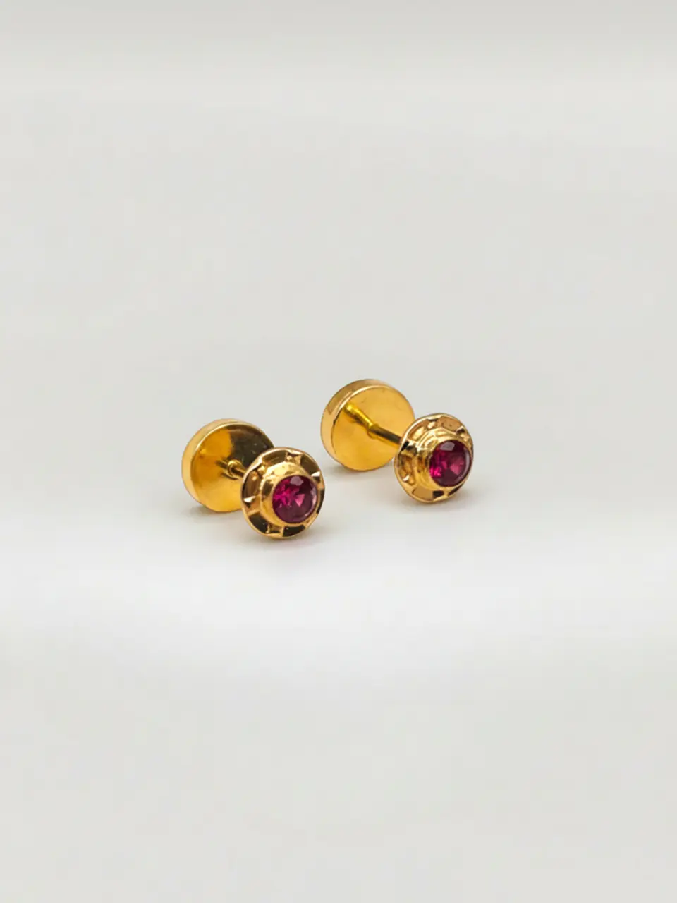 Aros Abridores Pasión de Rubí Chico Oro 14k 4