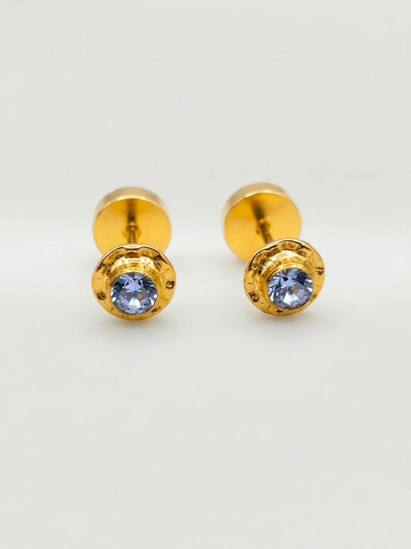 Aros Abridores Brisa de Mar Aguamarina Mediano Oro 14k 1