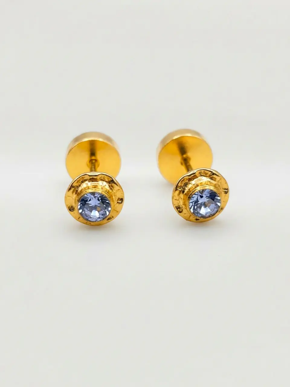 Aros Abridores Brisa de Mar Aguamarina Mediano Oro 14k 1