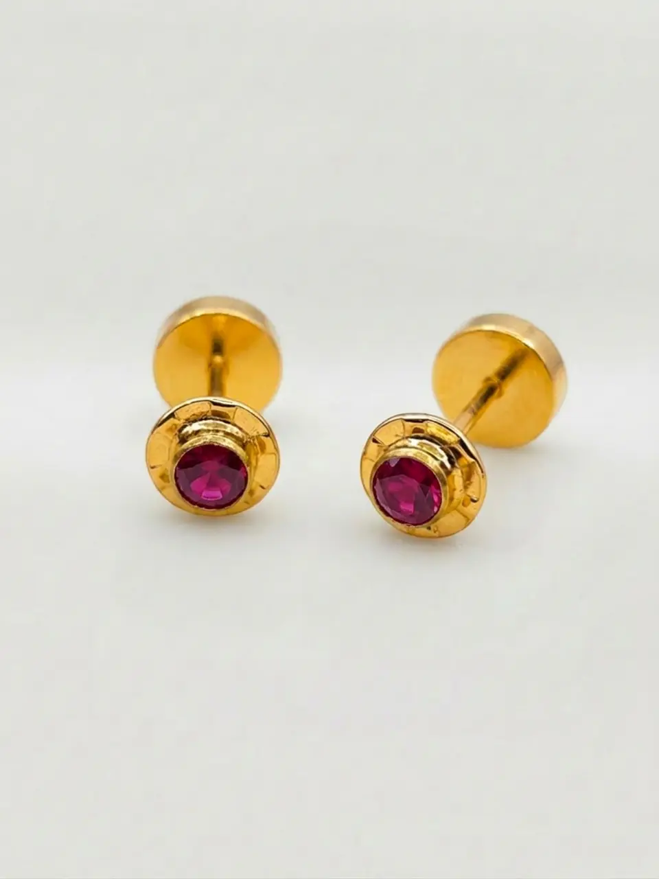 Aros Abridores Pasión de Rubí Mediano Oro 14k 5