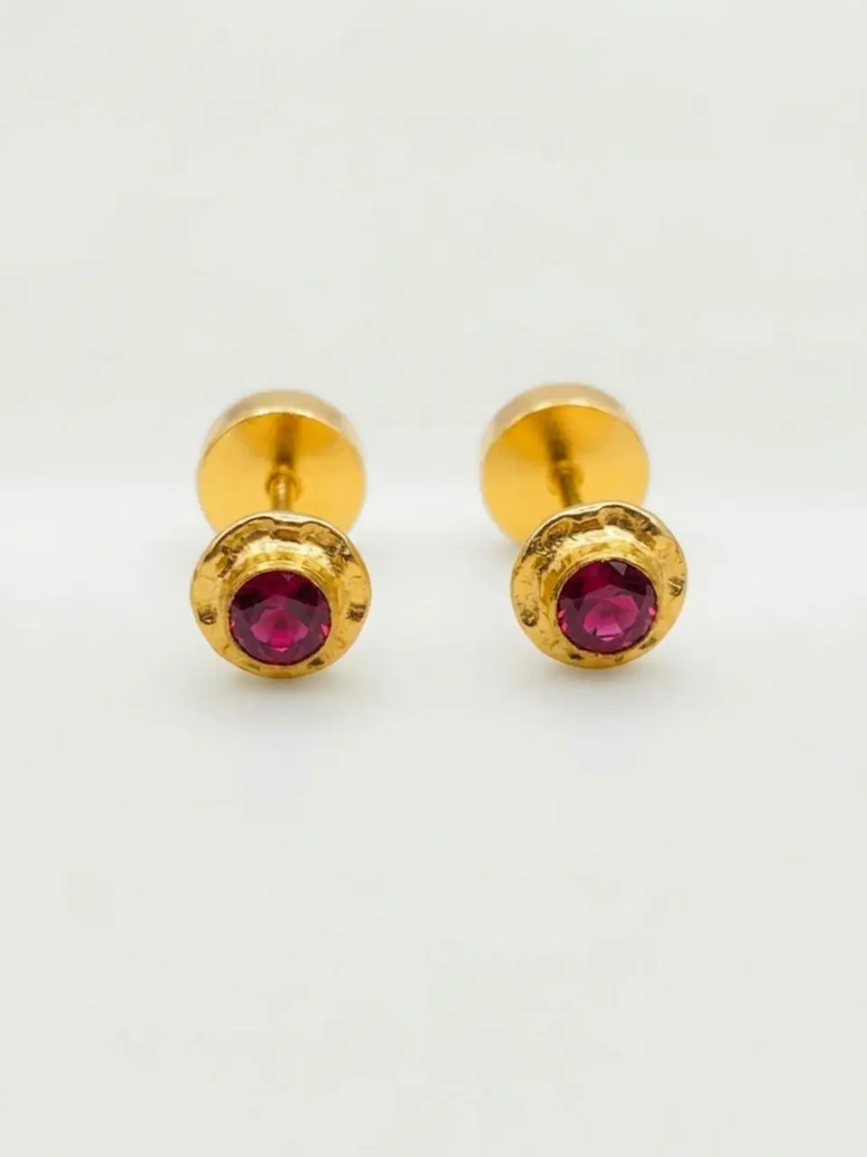 Aros Abridores Pasión de Rubí Mediano Oro 14k 1