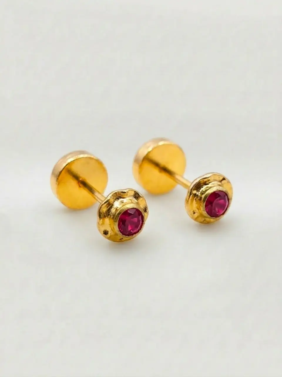 Aros Abridores Pasión de Rubí Mediano Oro 14k 6