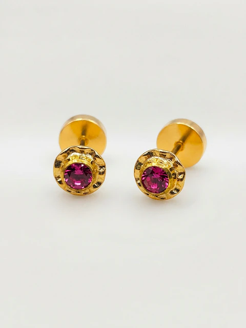 Aros Abridores Mística Rosa de Francia Mediano Oro 14k