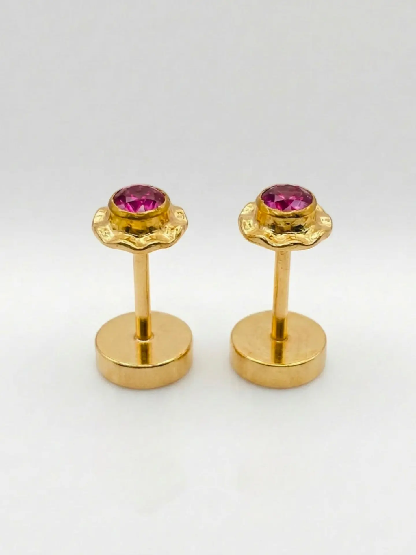 Aros Abridores Mística Rosa de Francia Mediano Oro 14k 6