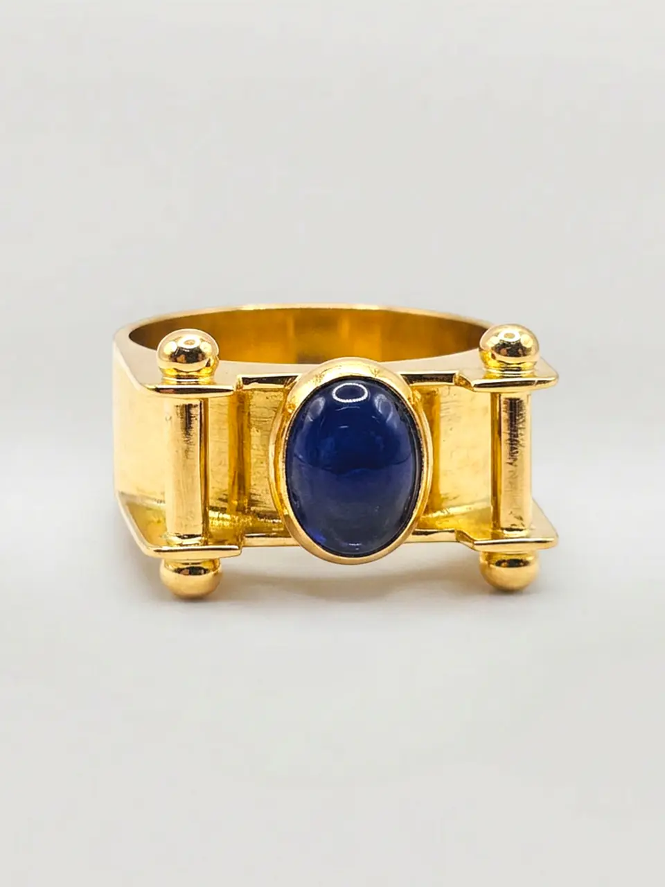 Anillo Reina Charlotte de Zafiro Azul Oro 18k 1