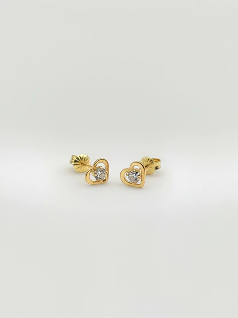 Aros Corazón Imperial con Circón Grande Oro 18k