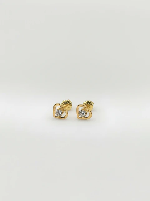 Aros Corazón Imperial con Circón Grande Oro 18k