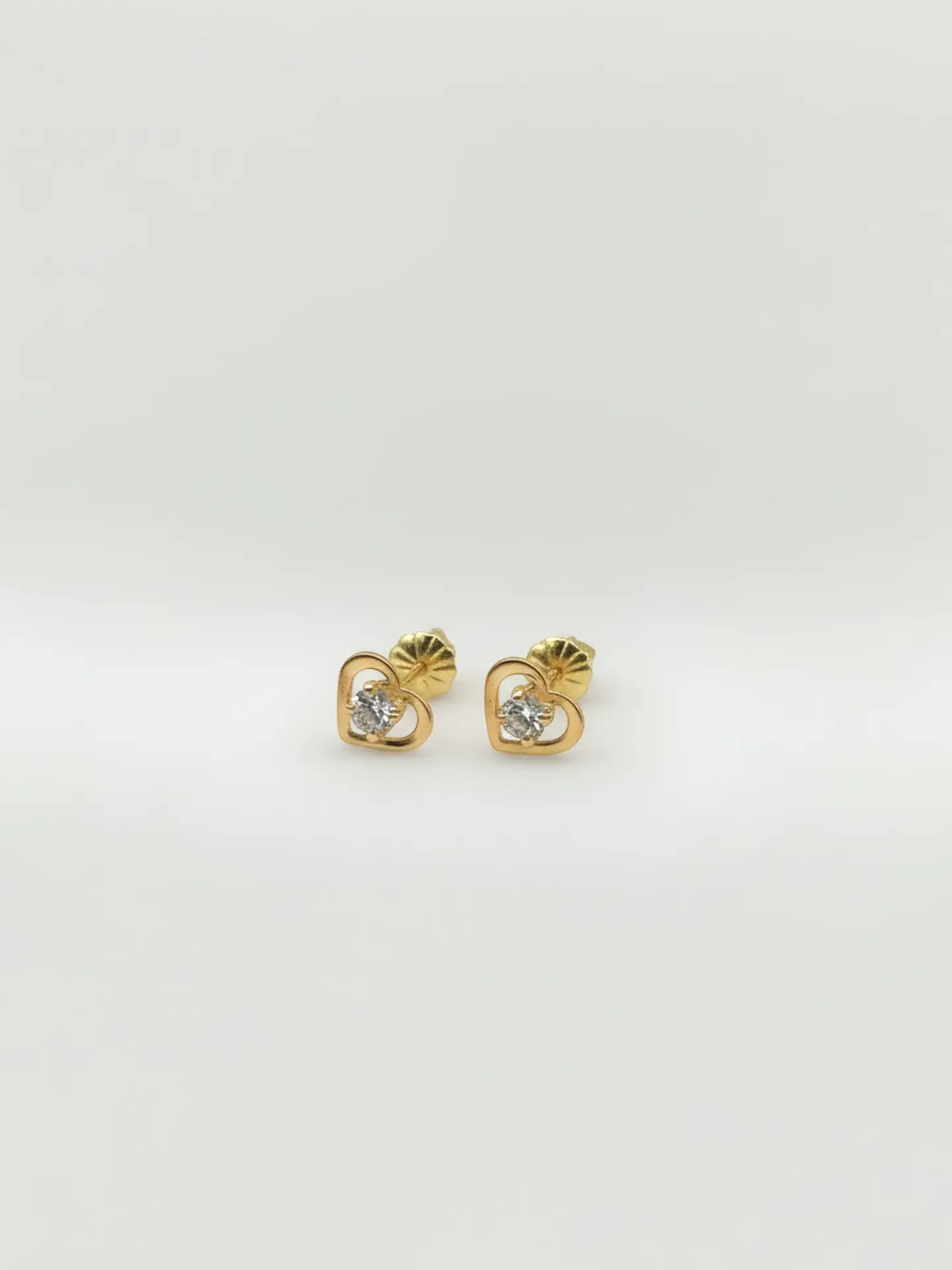 Aros Corazón Imperial con Circón Grande Oro 18k 2