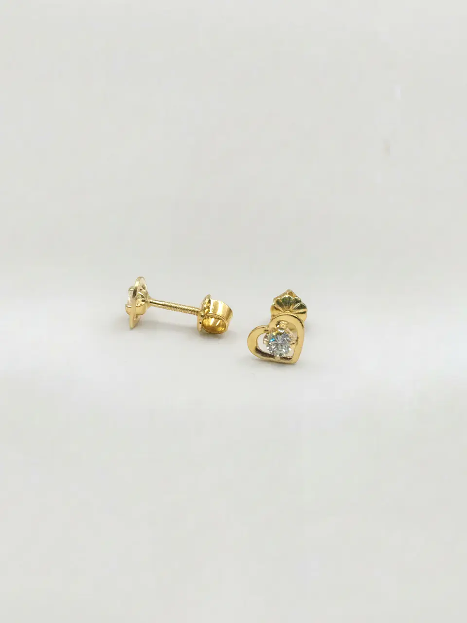 Aros Corazón Imperial con Circón Grande Oro 18k 6