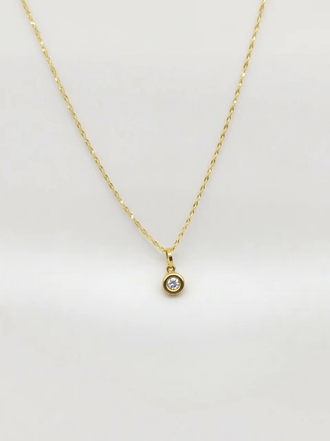 Cadena Singapur Punto de Luz Circón Oro 18k