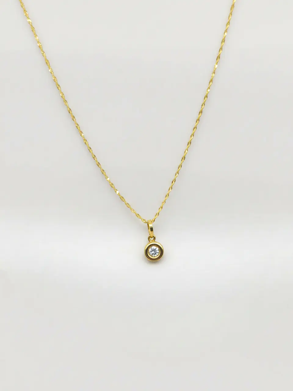 Cadena Singapur Punto de Luz Circón Oro 18k 1