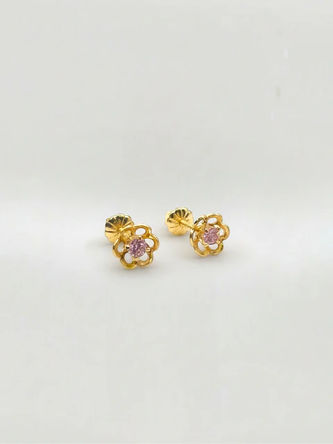 Aros Flor Rosa de Francia Mística Grande Oro 18k