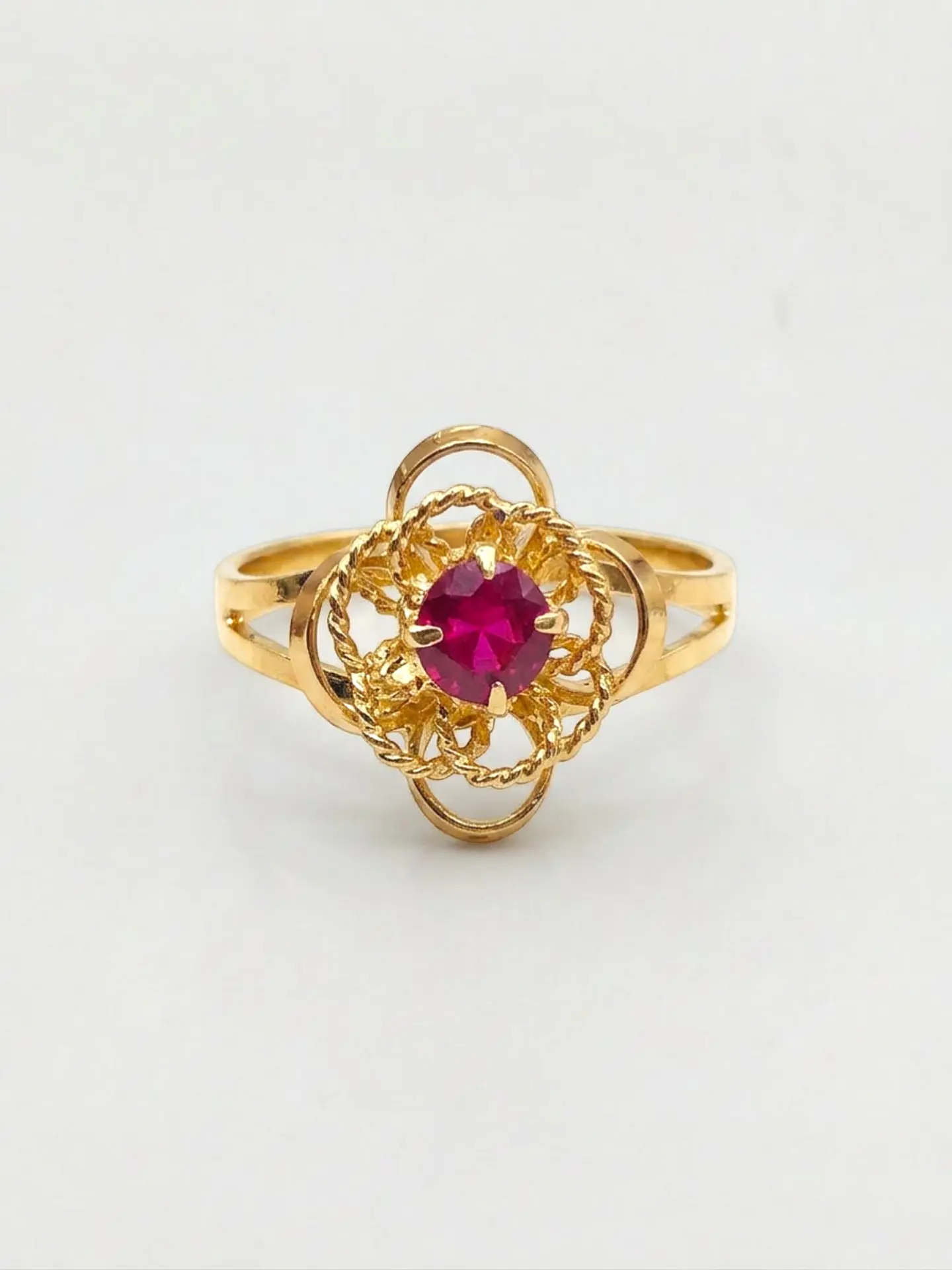 Anillo Rosa de Pasión de Rubí Oro 18k 1