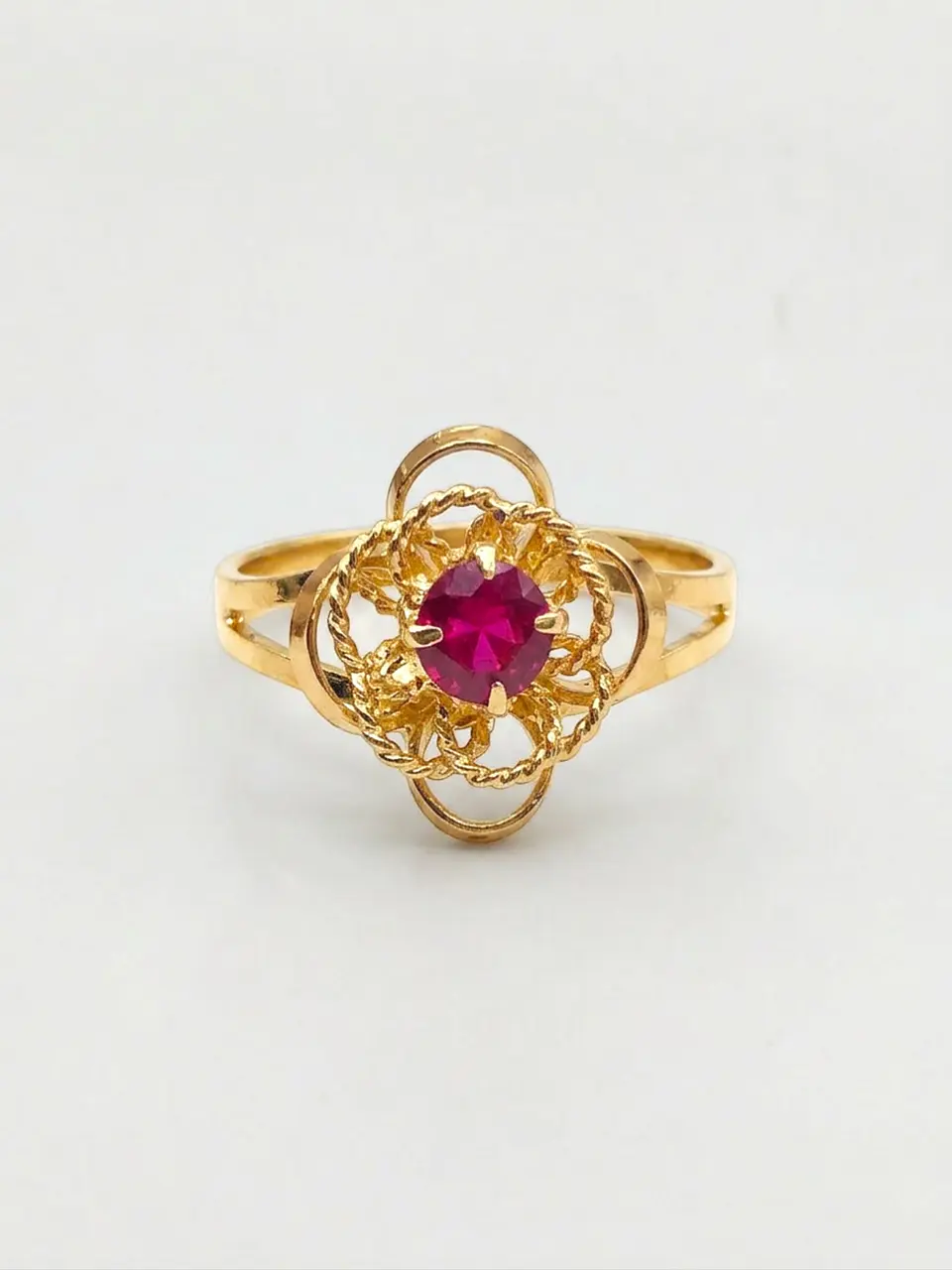 Anillo Rosa de Pasión de Rubí Oro 18k 1