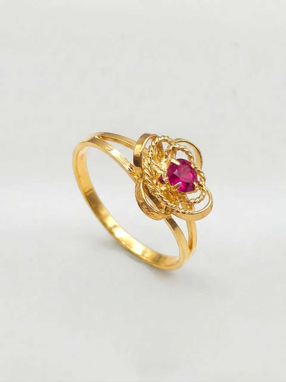 Anillo Rosa de Pasión de Rubí Oro 18k 4