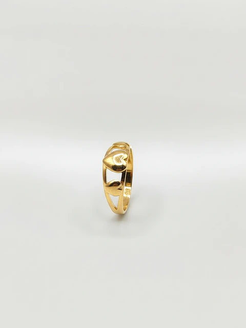 Anillo Trilogía de Amor Corazones Oro 18k