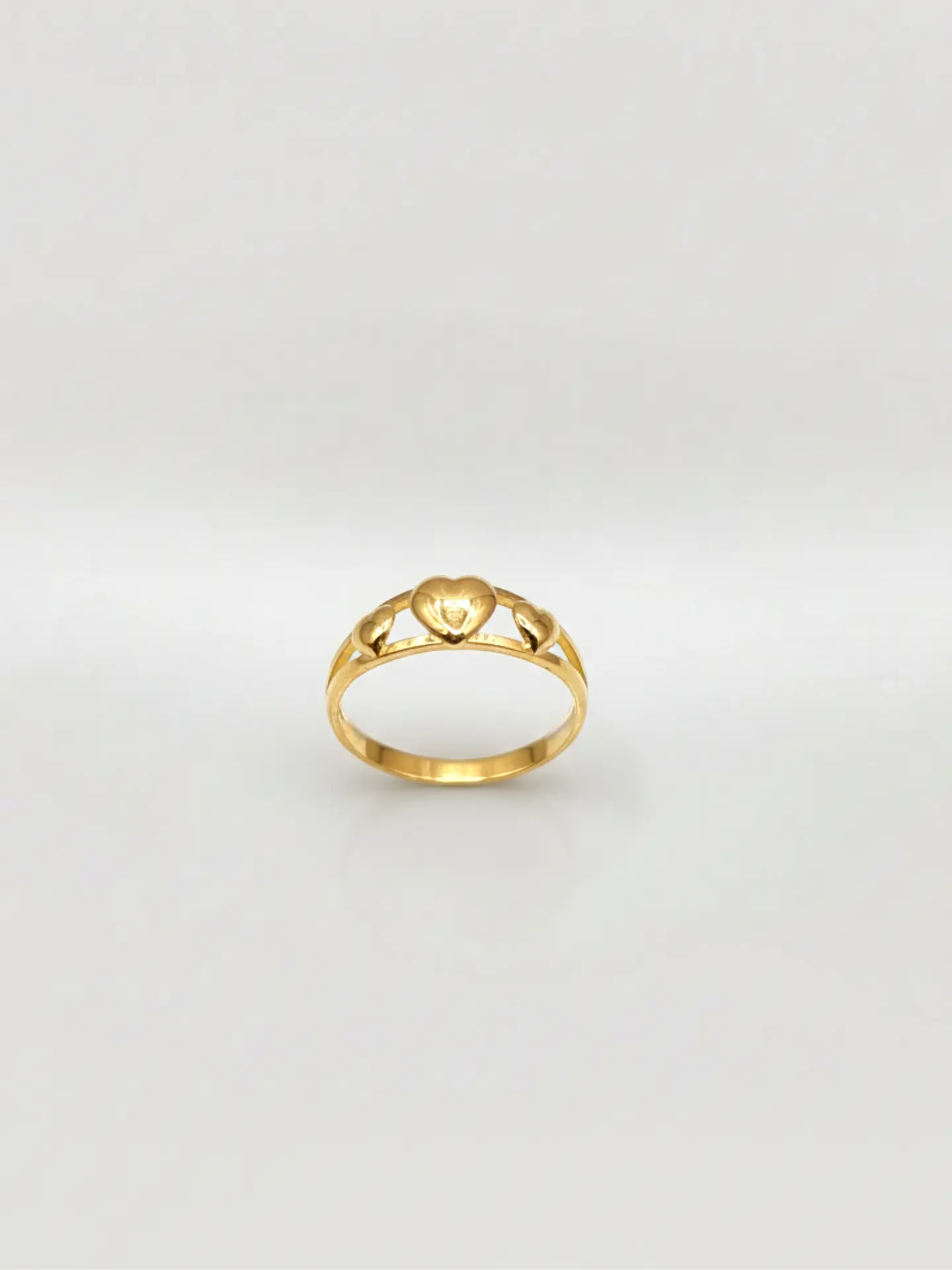 Anillo Trilogía de Amor Corazones Oro 18k 3