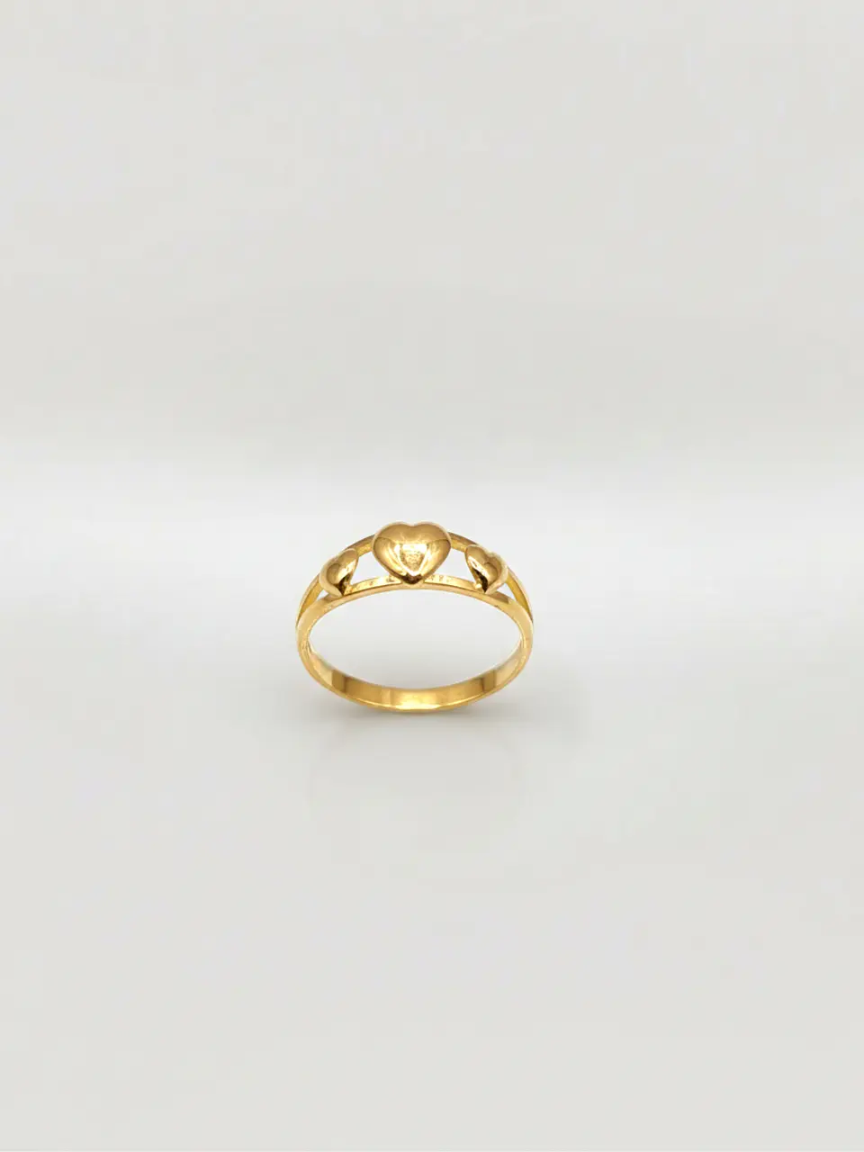 Anillo Trilogía de Amor Corazones Oro 18k 3