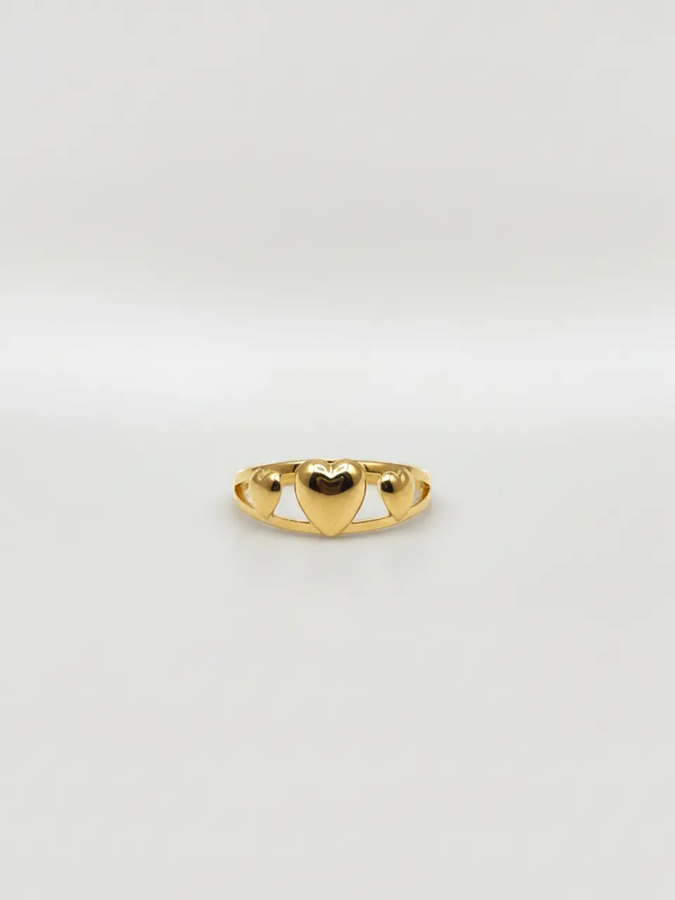 Anillo Trilogía de Amor Corazones Oro 18k 1