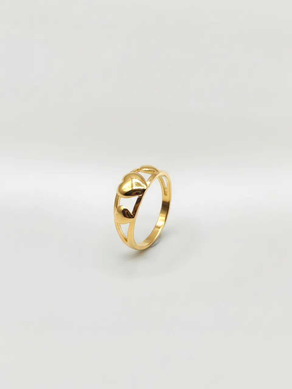 Anillo Trilogía de Amor Corazones Oro 18k 4