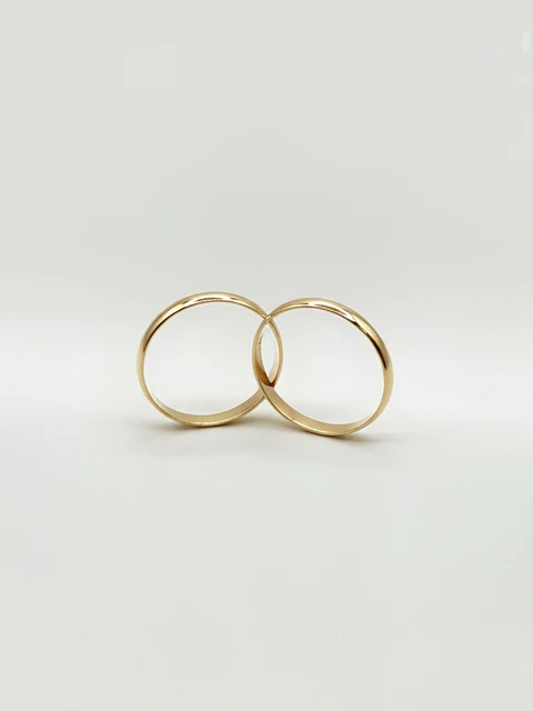 Argollas Tradición Espejo 3 mm Oro 18k