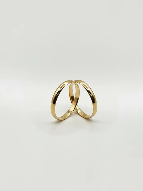 Argollas Tradición Espejo 3 mm Oro 18k