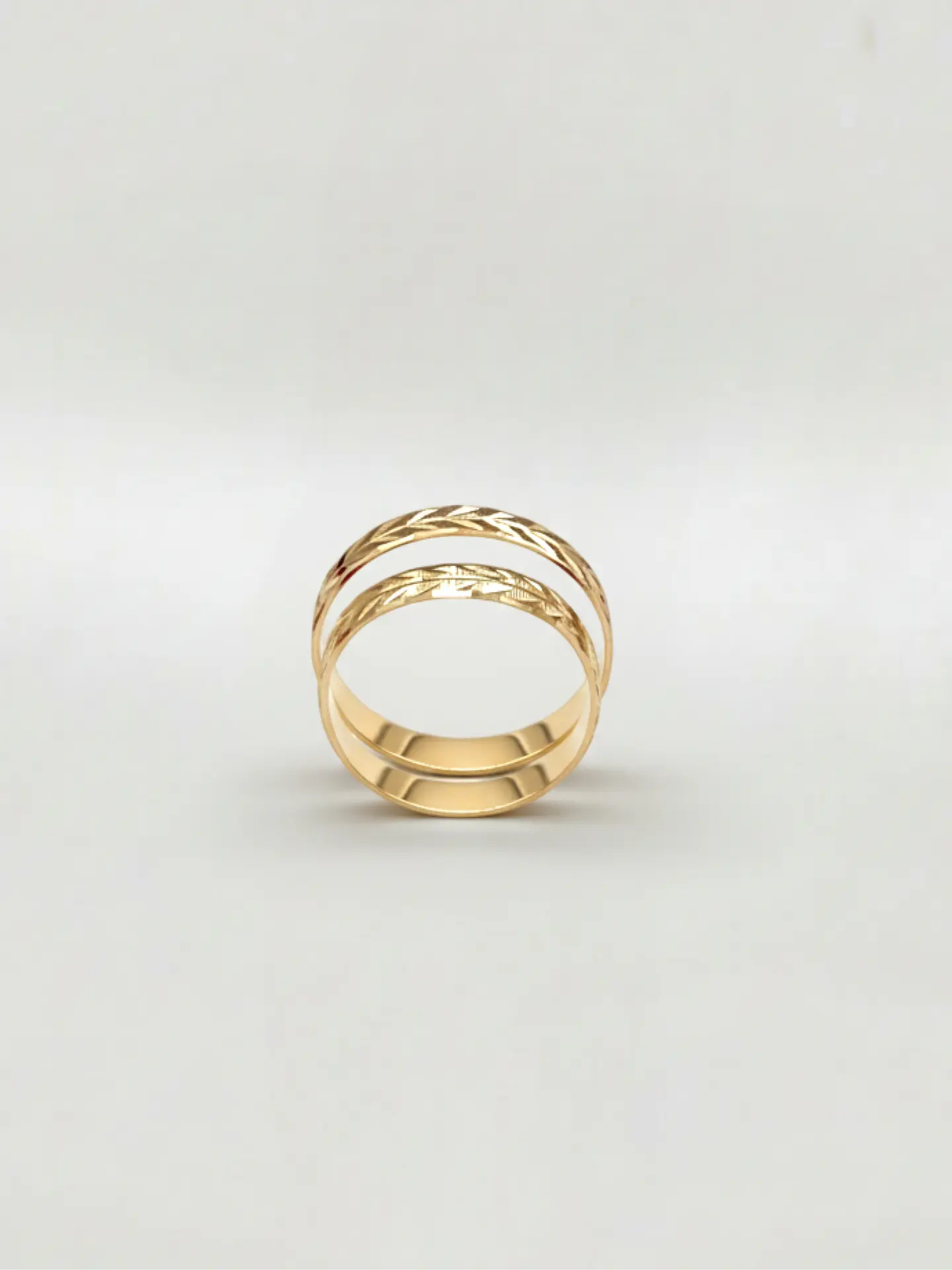 Argollas Nupciales Tallado Espiga 4 mm Oro 18k 5