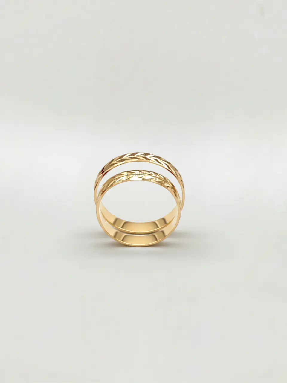 Argollas Nupciales Tallado Espiga 4 mm Oro 18k 5