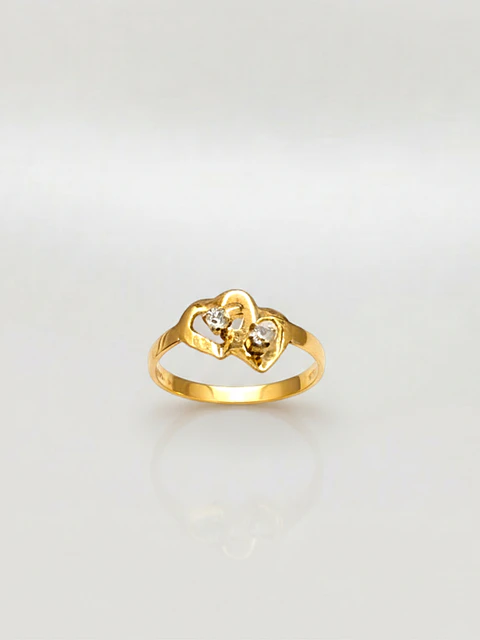 Anillo Almas Gemelas con Circones Oro 18k