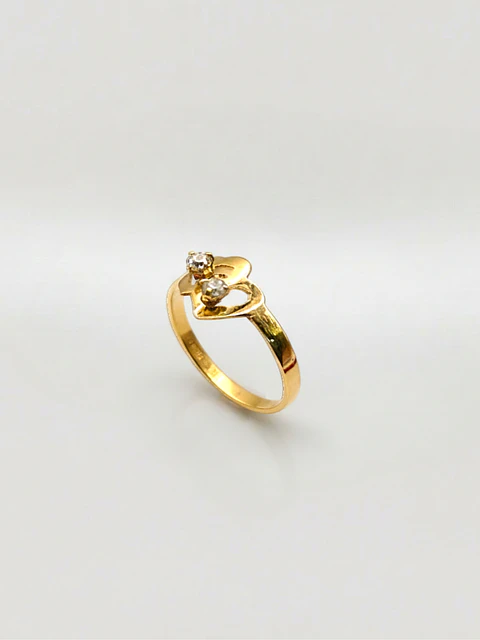 Anillo Almas Gemelas con Circones Oro 18k