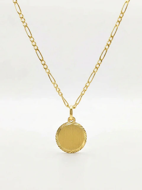 Cadena Cartier con Disco Espejo Oro 18k