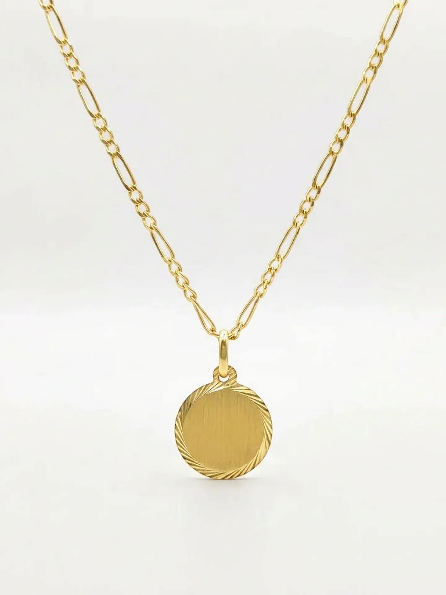 Cadena Cartier con Disco Espejo Oro 18k 1