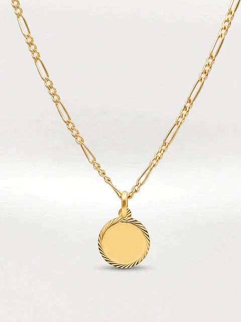 Cadena Cartier con Disco Espejo Oro 18k