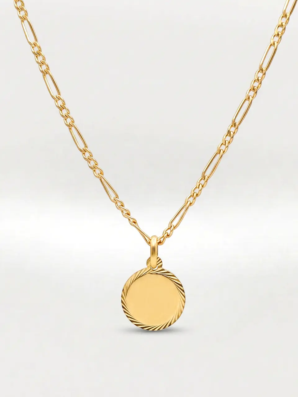 Cadena Cartier con Disco Espejo Oro 18k 2