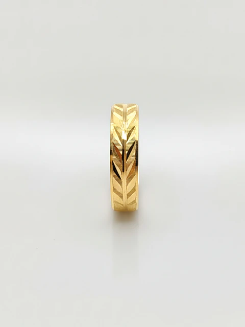 Argolla Individual Tallado Espiga Oro 18k