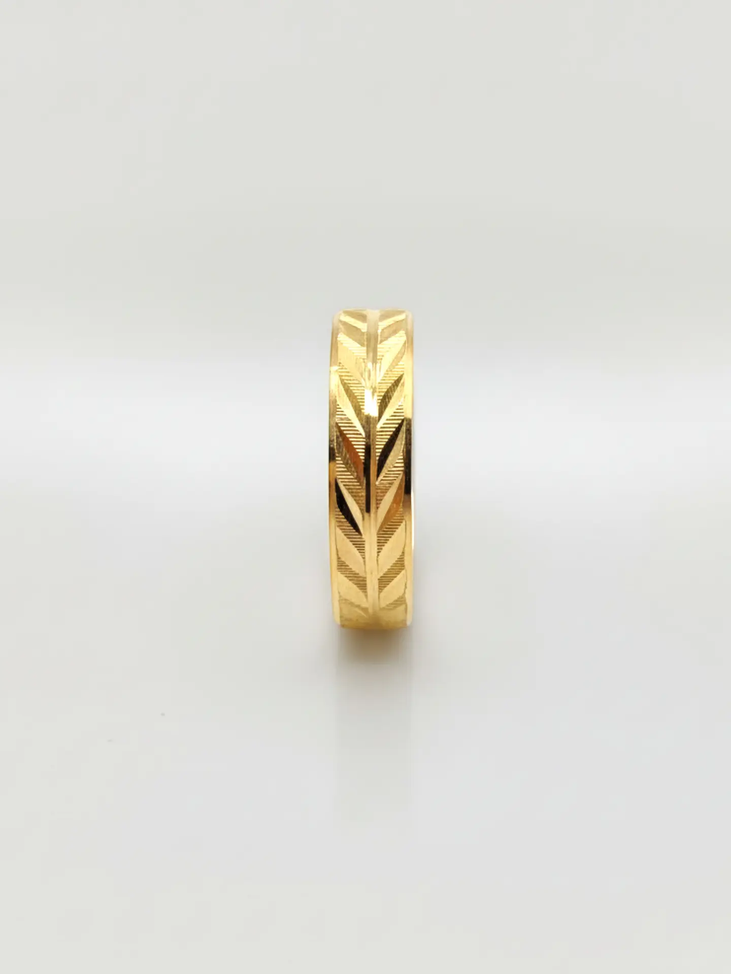 Argolla Individual Tallado Espiga Oro 18k 1