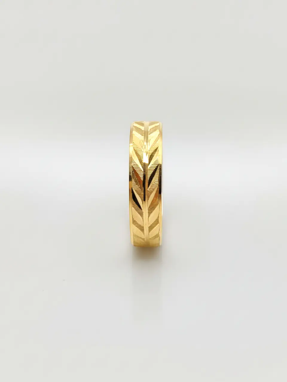 Argolla Individual Tallado Espiga Oro 18k 1