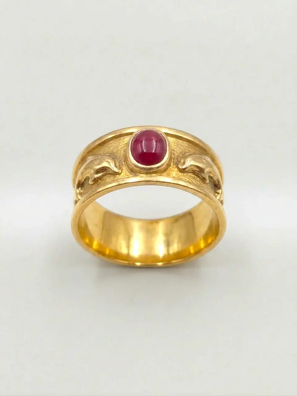 Anillo Delfines y Rubí de la Suerte Oro 18k 4