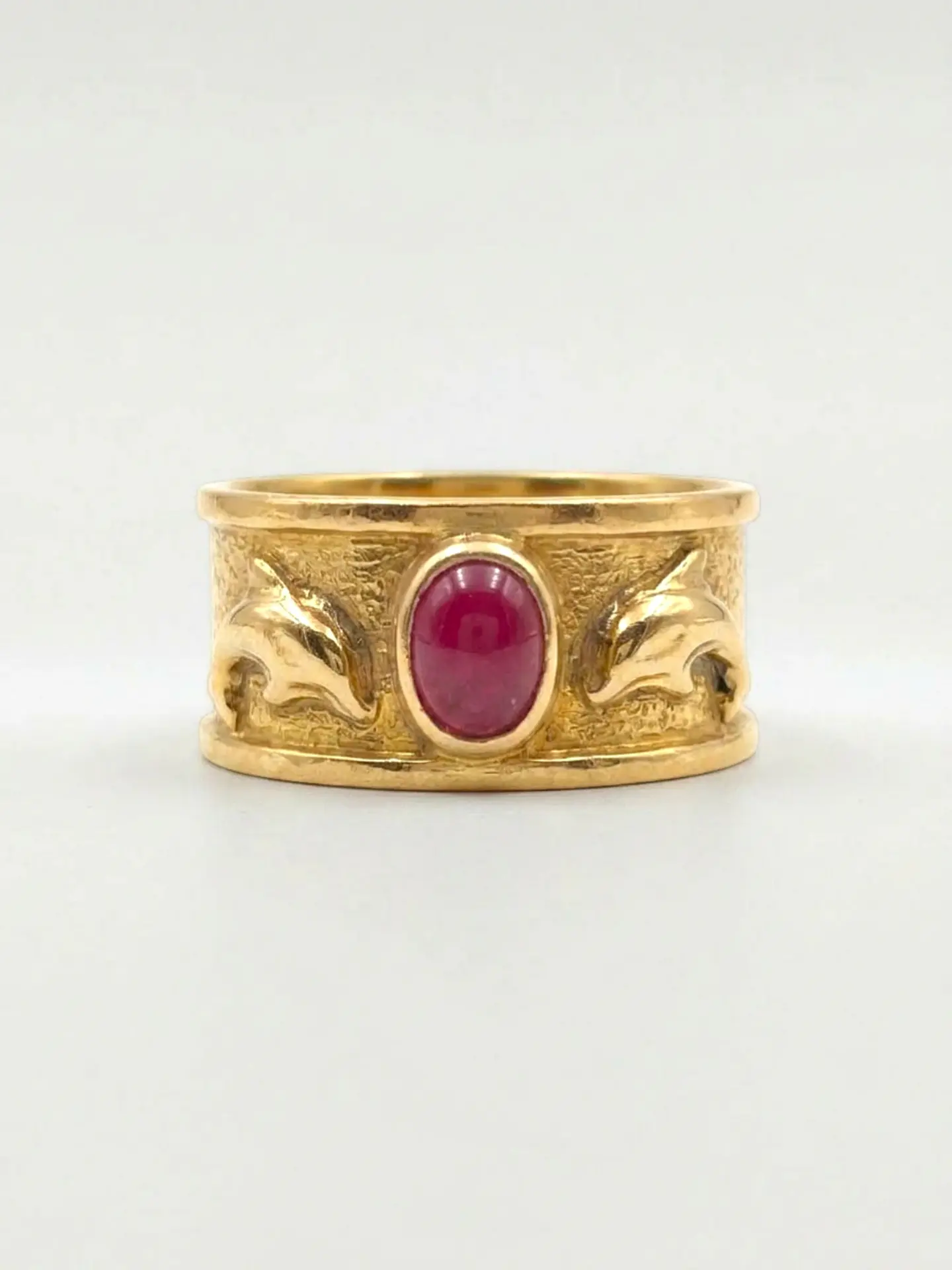 Anillo Delfines y Rubí de la Suerte Oro 18k 7