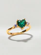 Anillo Princesa Corazón de Esmeralda Oro 18k - Miniatura 3